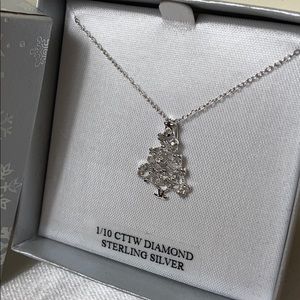 New 1/10 CTTW diamond sterling silver necklace